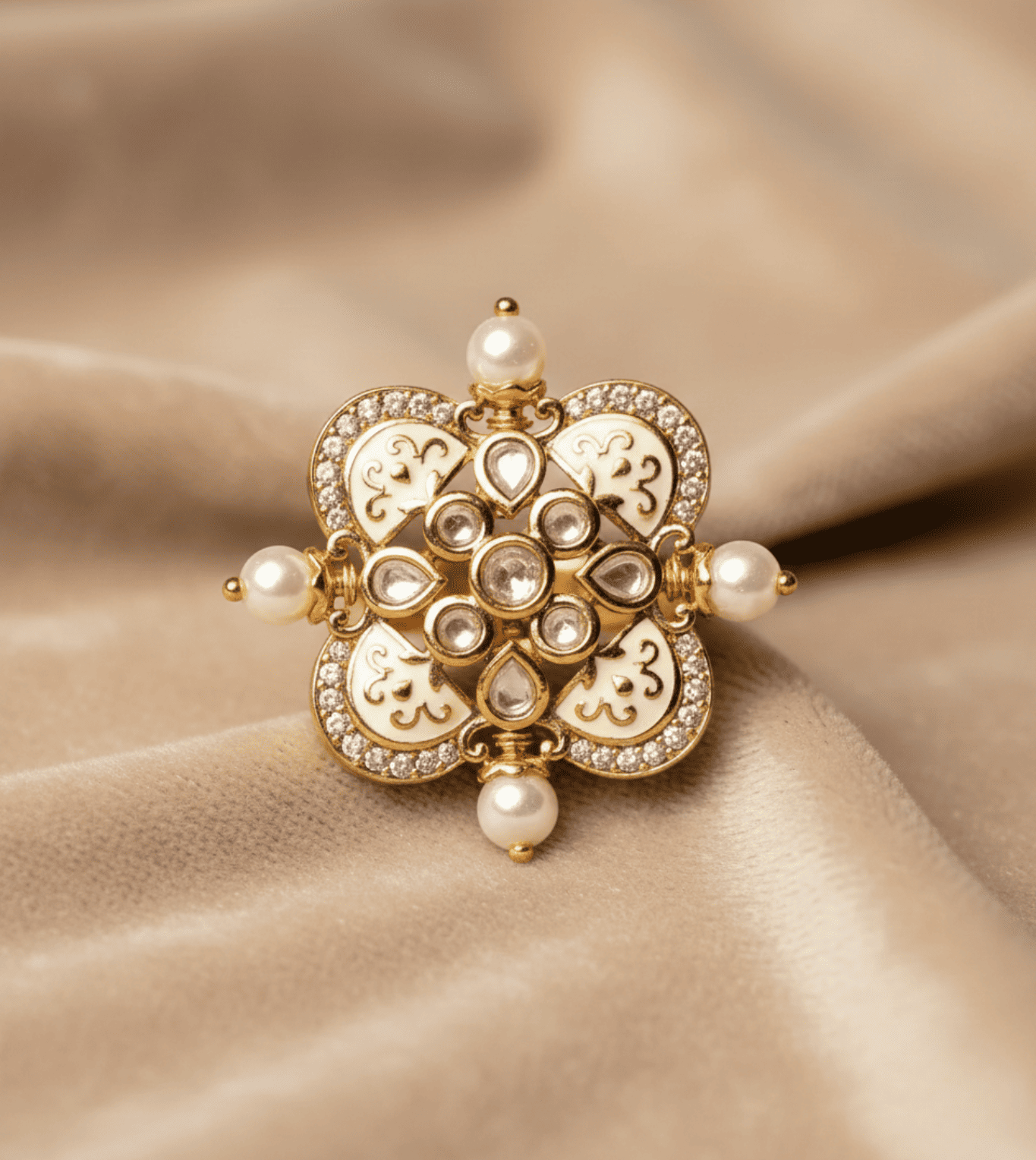 Beautiful Square Design Women Ring - 24k Gold Plated Women Ring | The Jewellery Vault