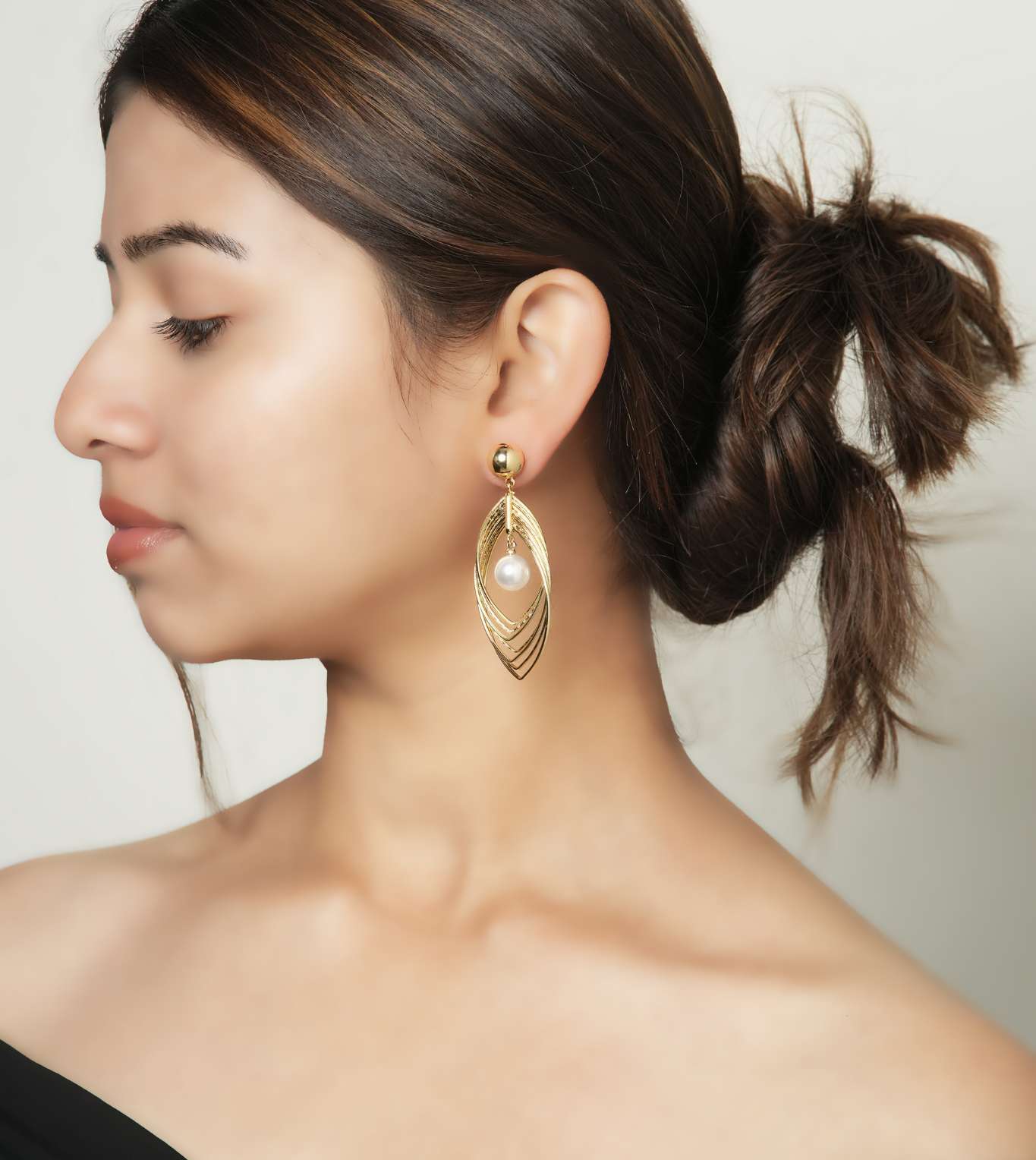 Crystal Draped Dangler Earrings - 24k Gold Plated Charms & Pendants | The Jewellery Vault