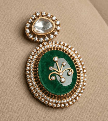 Luxury Green Handcrafted Necklace Set