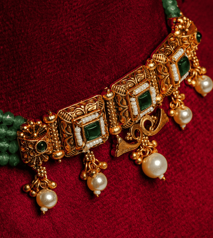 Royal Garden Green Necklace Set