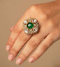 Green American Zirconia White Ring