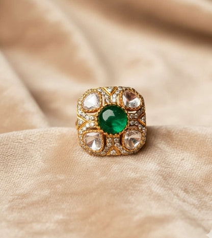 Green American Zirconia White Ring