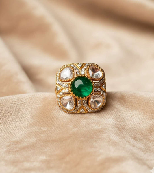 Green American Zirconia White Ring