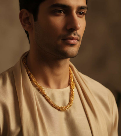 24Kt Gold Plated Heavy Snake Design Chain - 24k Gold Plated Designer Jewellery | The Jewellery Vault