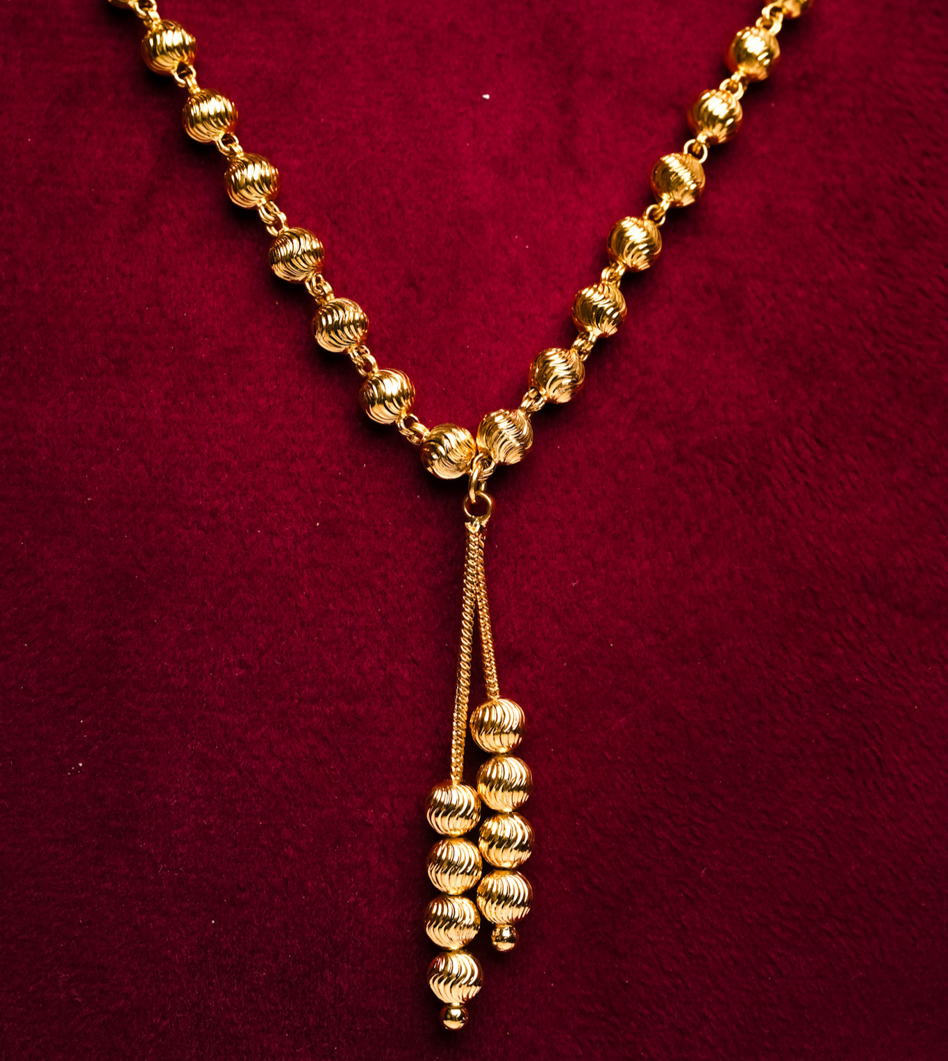 T-shape 24Kt Gold Plated Moti Mala Ladies