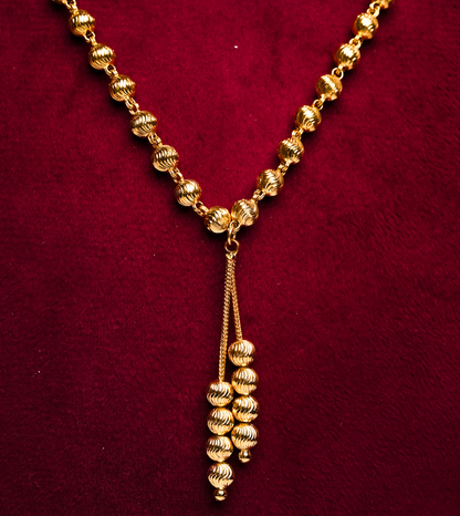 T-shape 24Kt Gold Plated Moti Mala Ladies