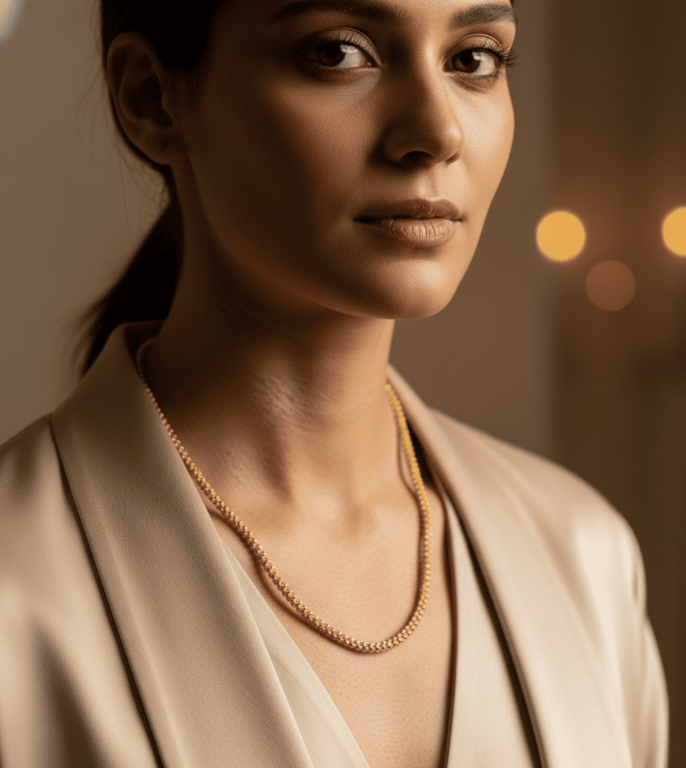 24 karat gold plated elegant bead lady chain