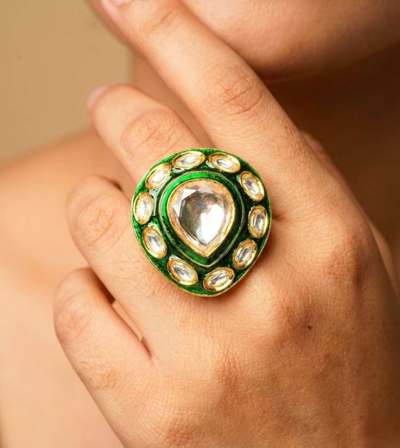 Pearl American White Teardrop Ring