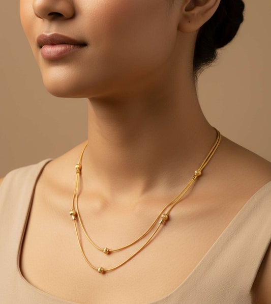 24Kt Gold Plated Pearl Designer Women Chain